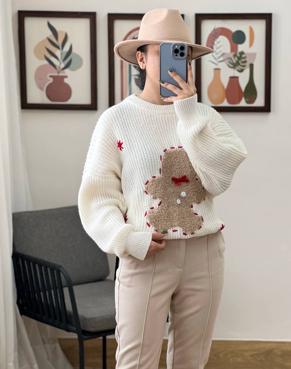 پلیور بافت دانه درشت عروسکی کد3183