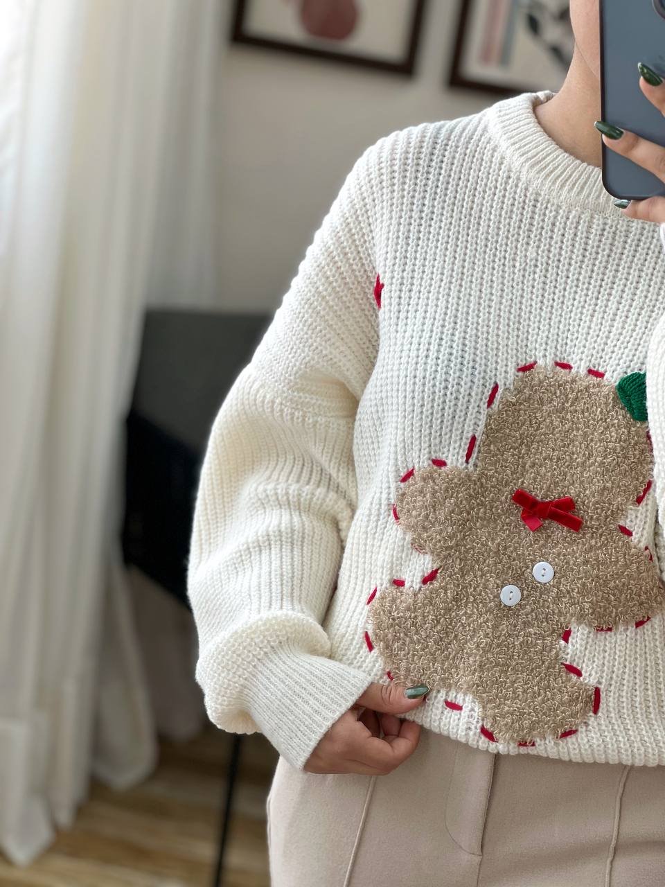 پلیور بافت دانه درشت عروسکی کد3183