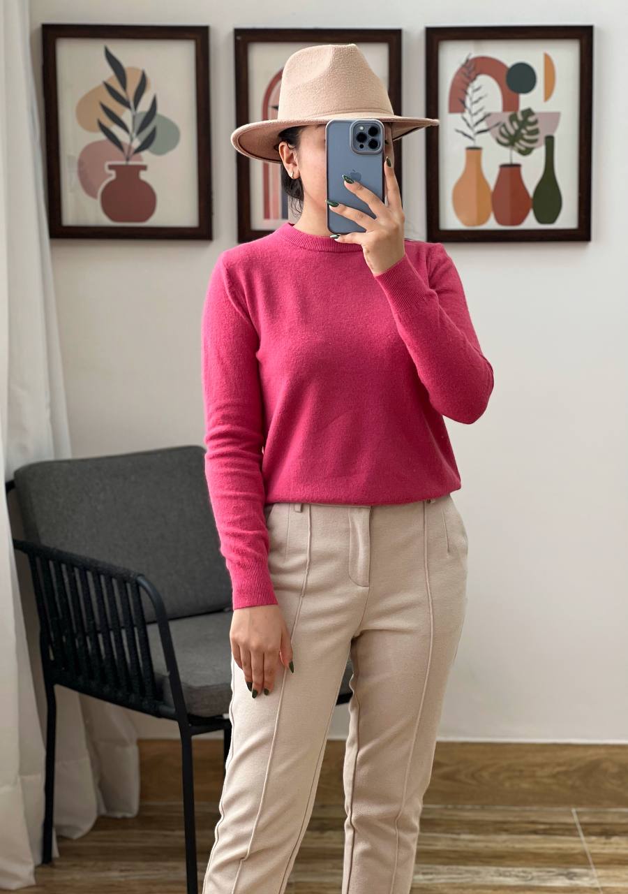 پلیور بافت یقه گرد ساده کد 3184