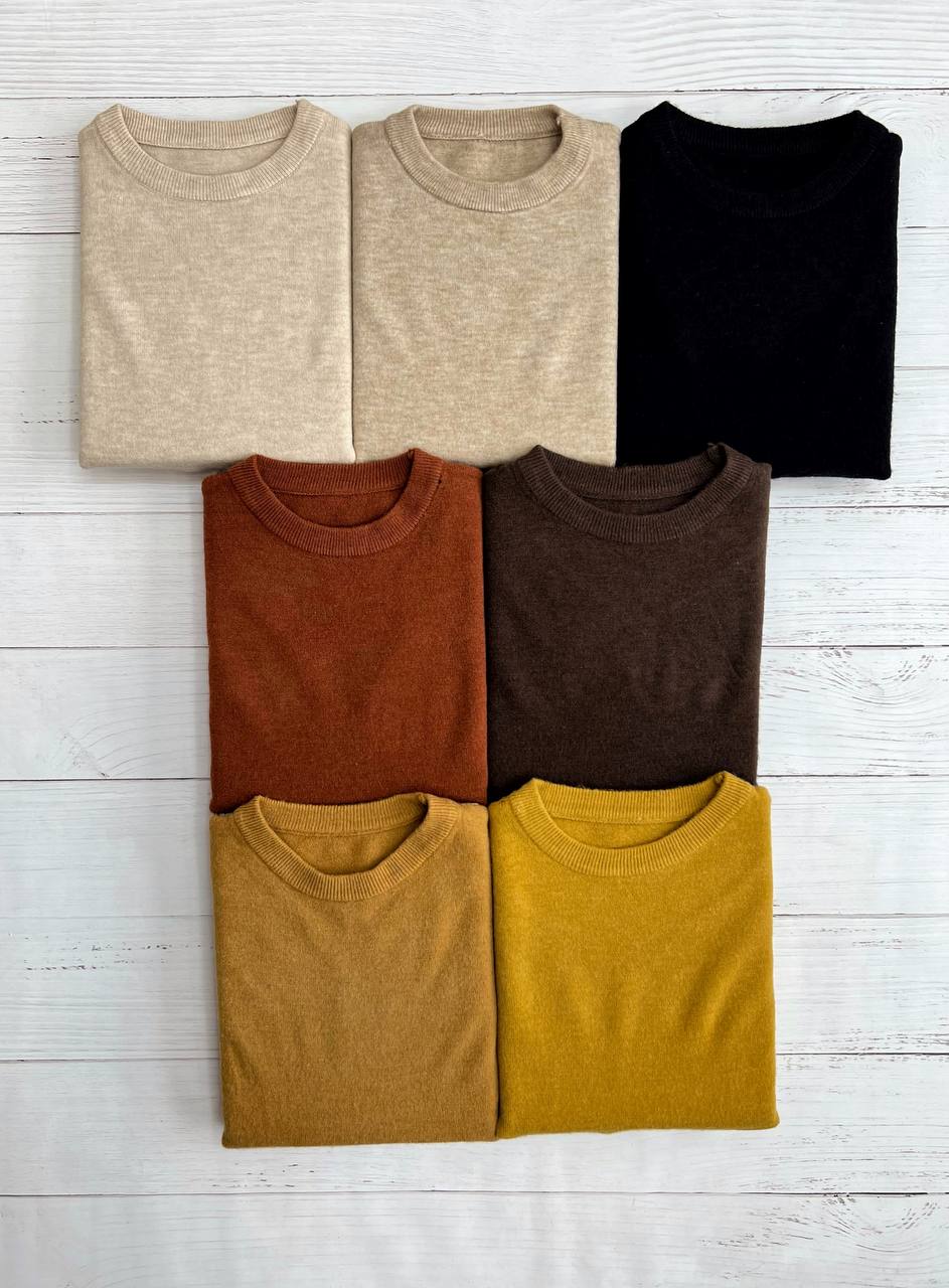 پلیور بافت یقه گرد ساده کد 3184