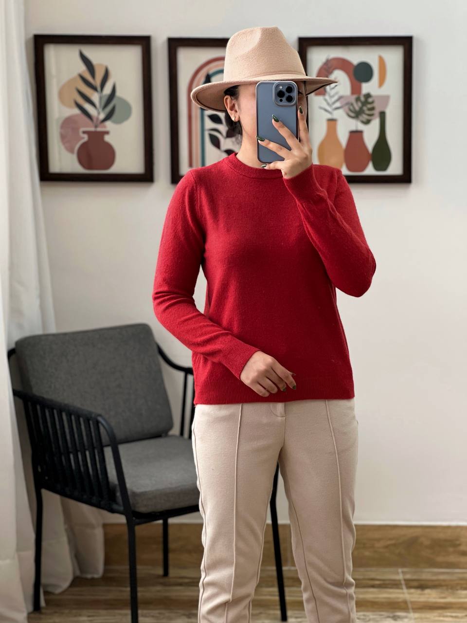 پلیور بافت یقه گرد ساده کد 3184