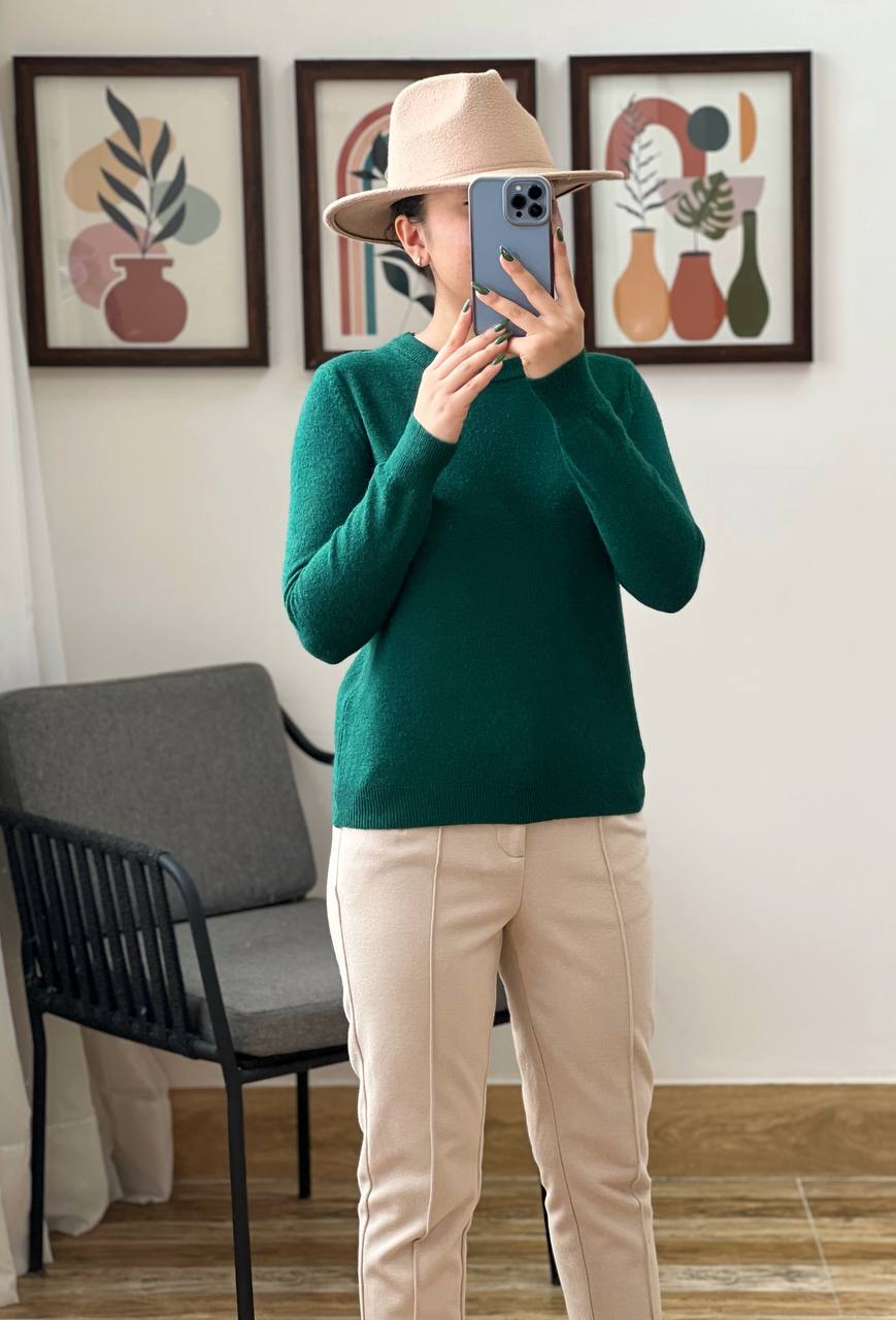 پلیور بافت یقه گرد ساده کد 3184