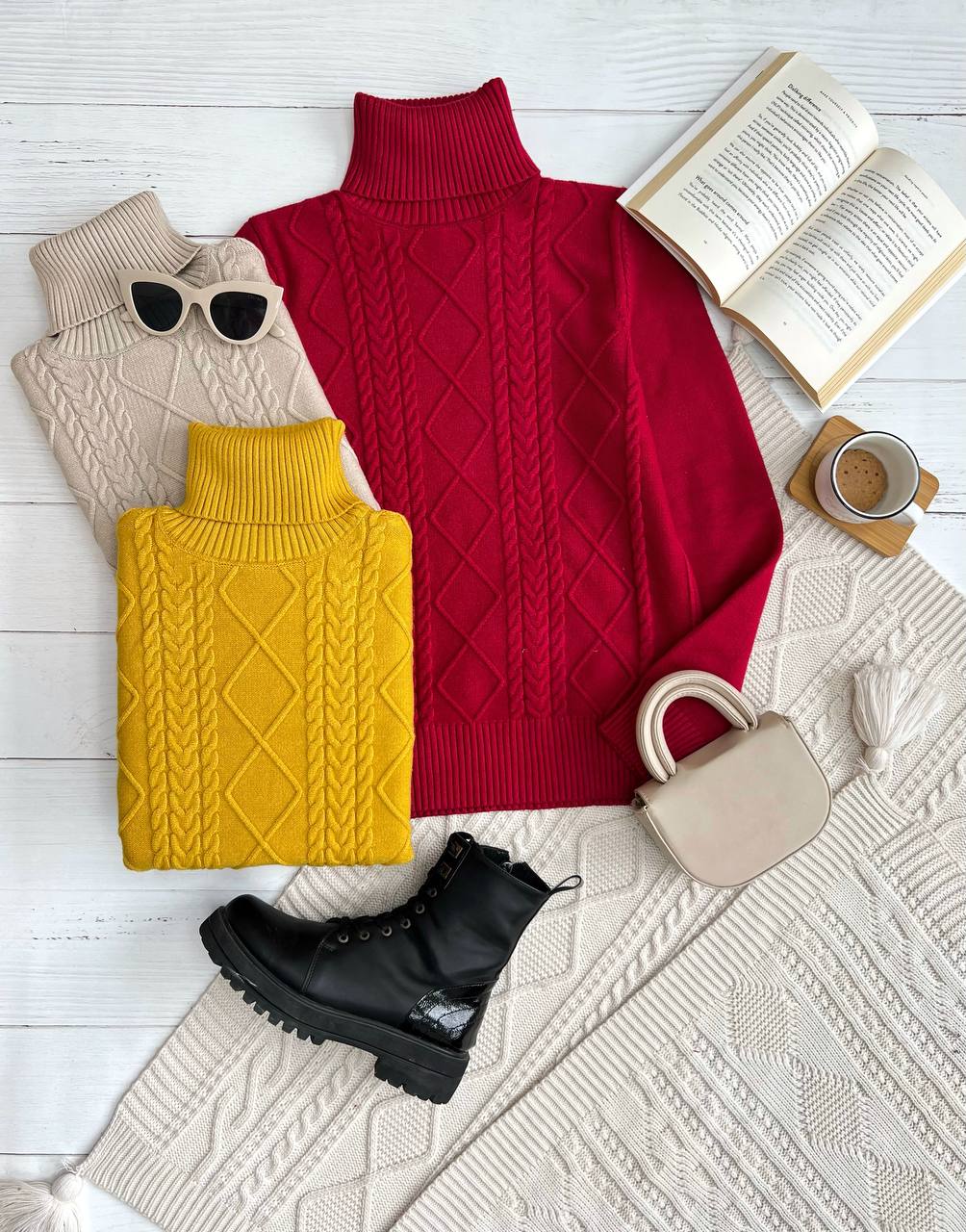 پلیور بافت یقه اسکی لوزی کد 3185