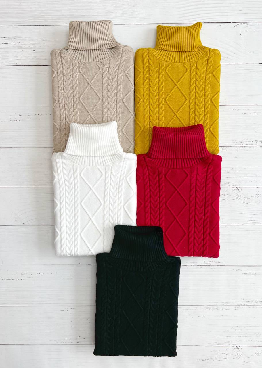 پلیور بافت یقه اسکی لوزی کد 3185