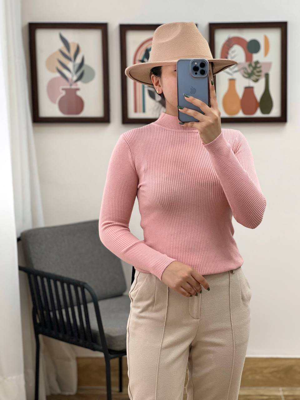 پلیور بافت کبریتی لمه دار کد 3186