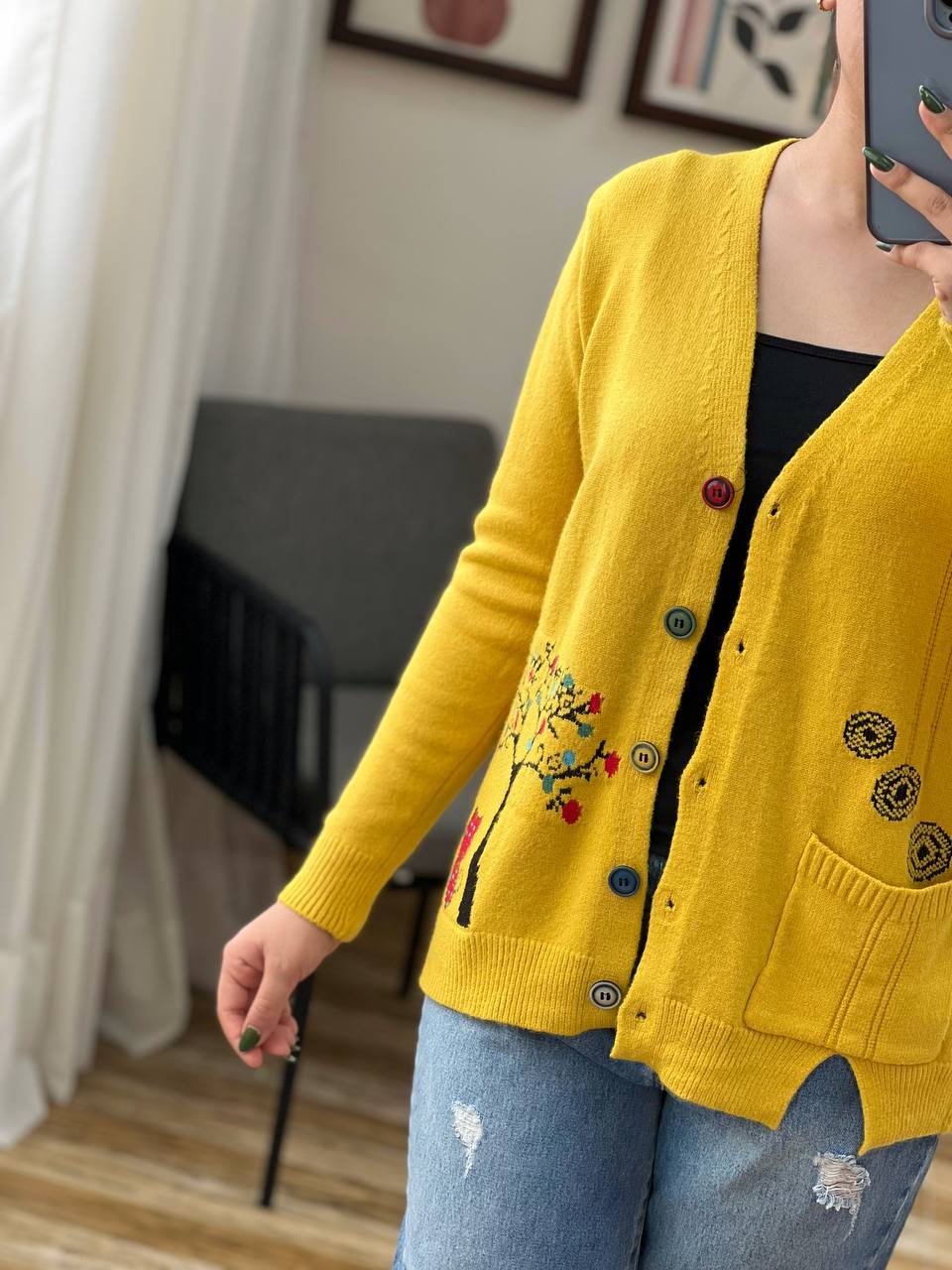 ژاکت بافت دکمه رنگی 2 کد 3187