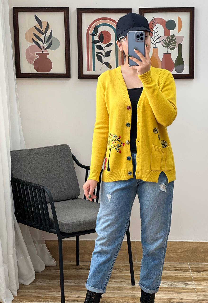 ژاکت بافت دکمه رنگی 2 کد 3187