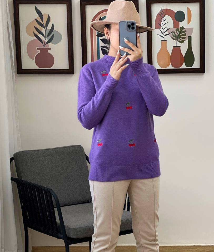 پلیور بافت آلبالو موهر کد 3188