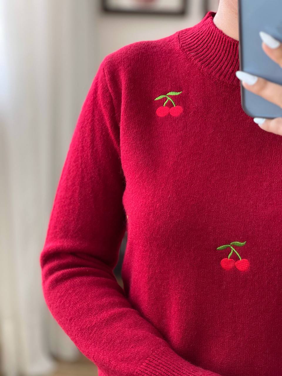 پلیور بافت آلبالو موهر کد 3188