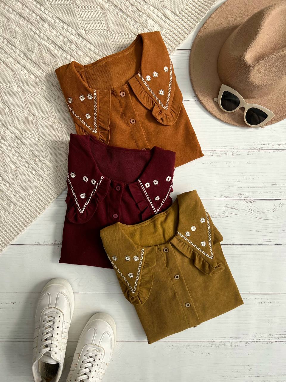 شومیز کبریتی یقه گلدوزی کد 3191