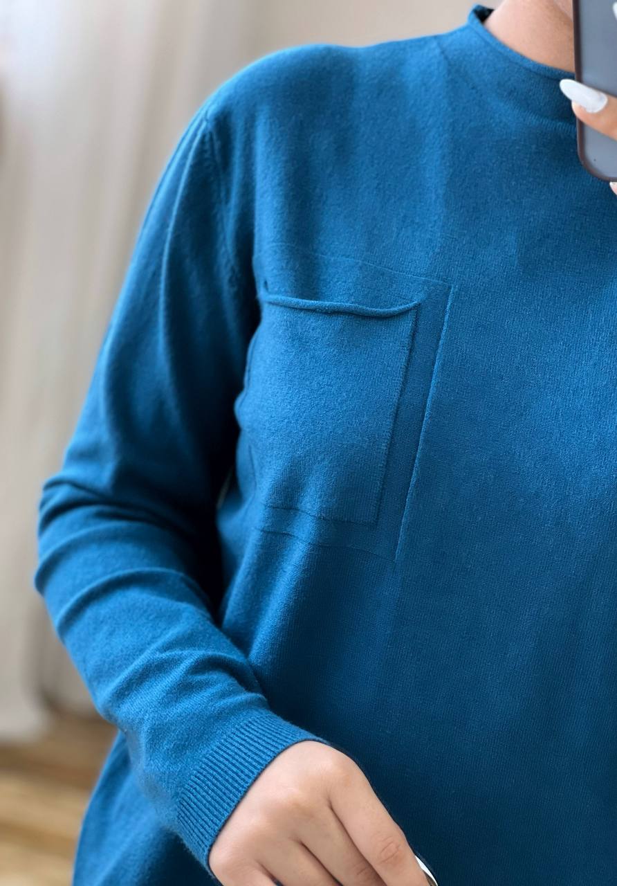 پلیور بافت تک جیب ساده کد 3192