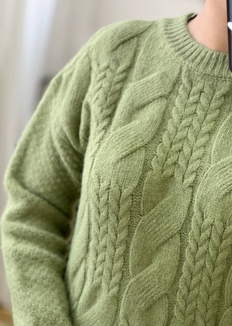 پلیور بافت زنجیری یقه گرد کد 3194