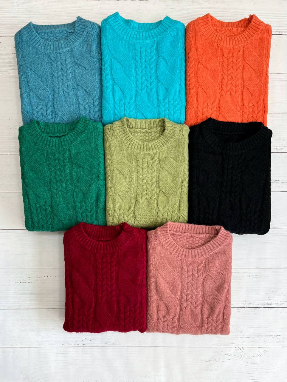 پلیور بافت زنجیری یقه گرد کد 3194