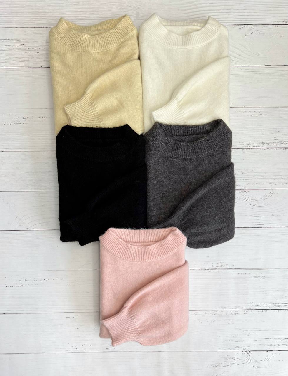 پلیور بافت آستین پف ساده کد 3195