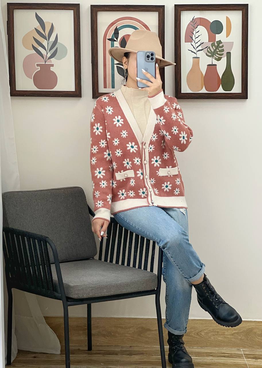 ژاکت بافت بابونه کد 3197