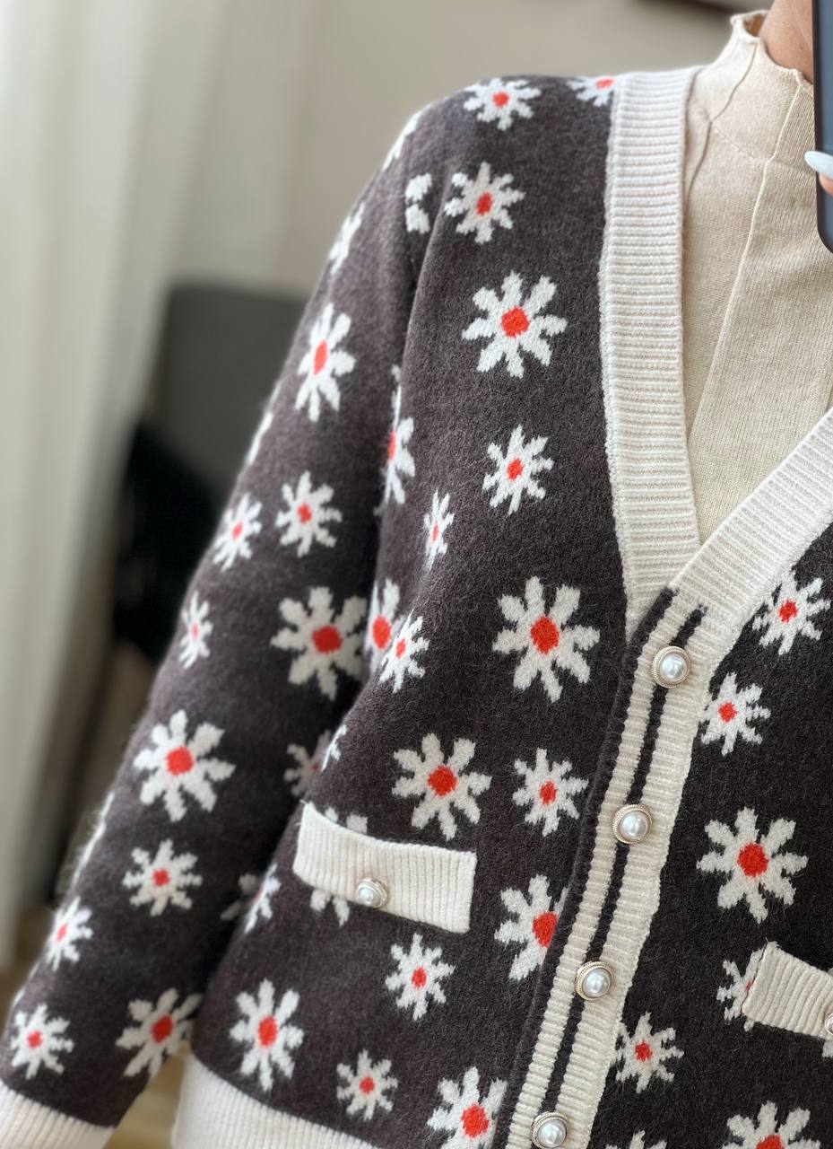 ژاکت بافت بابونه کد 3197