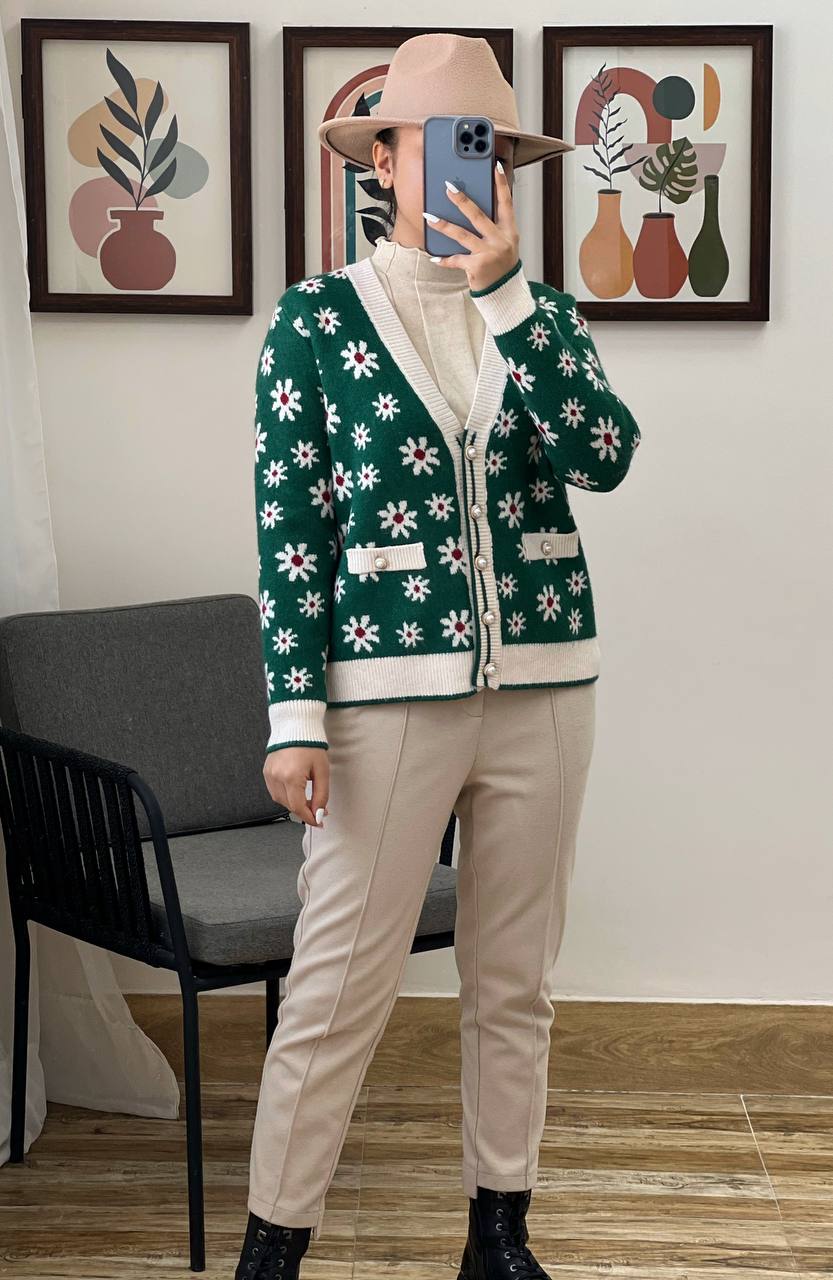 ژاکت بافت بابونه کد 3197