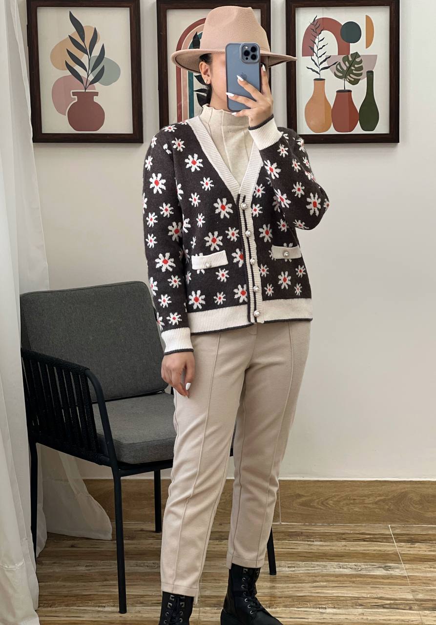 ژاکت بافت بابونه کد 3197