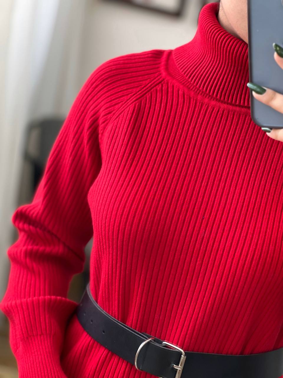 پیراهن بافت یقه اسکی کد 3200