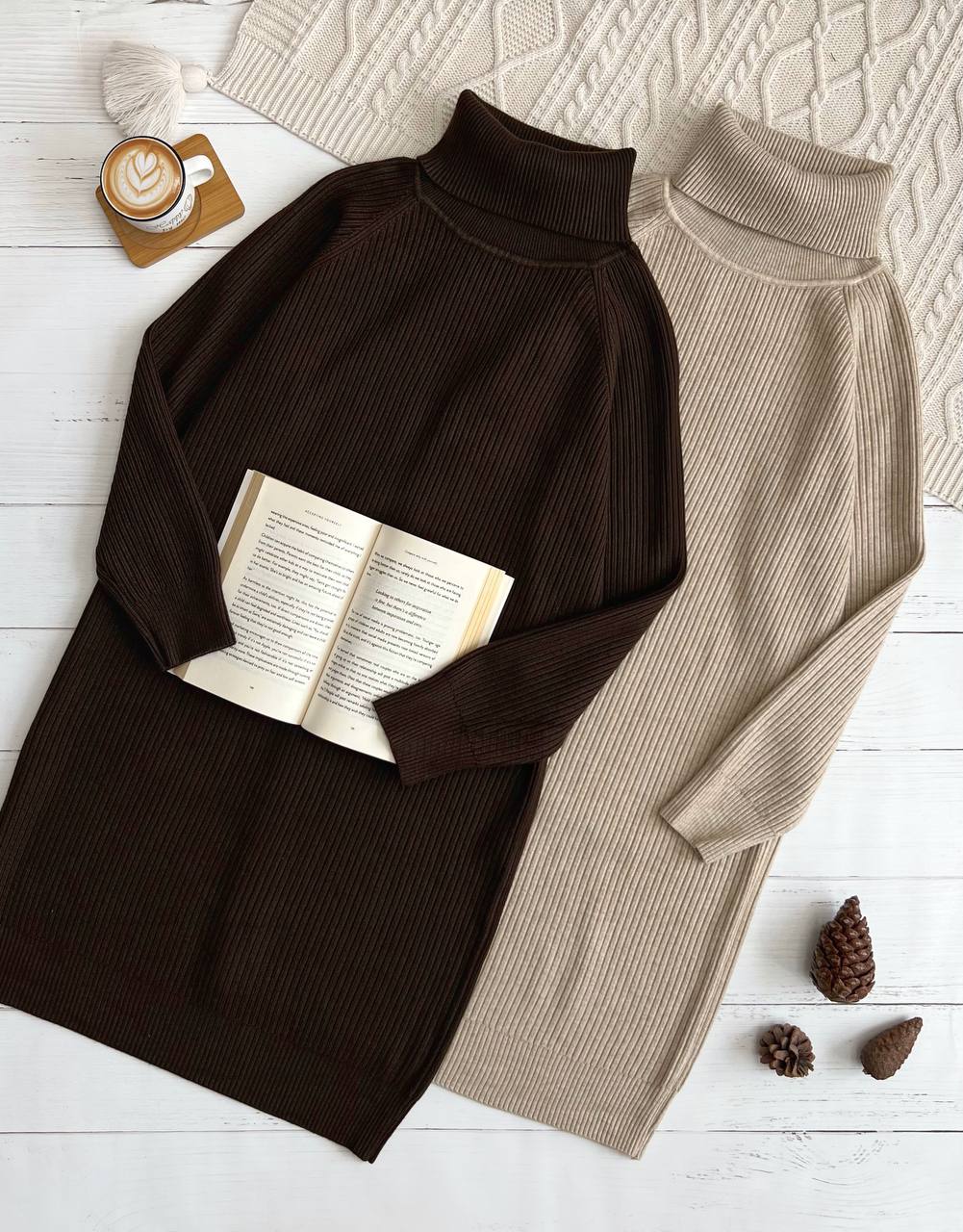 پیراهن بافت یقه اسکی کد 3200