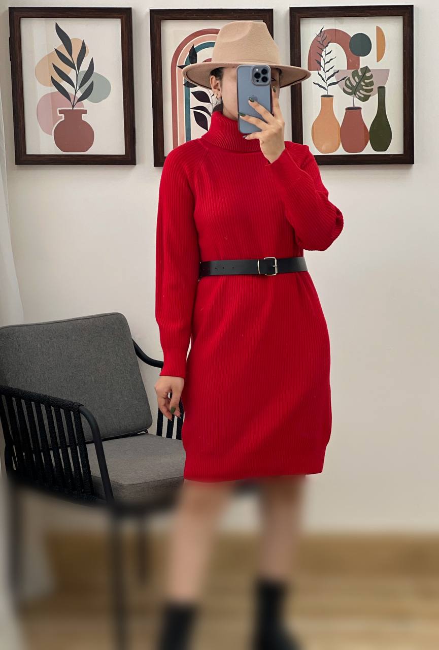 پیراهن بافت یقه اسکی کد 3200