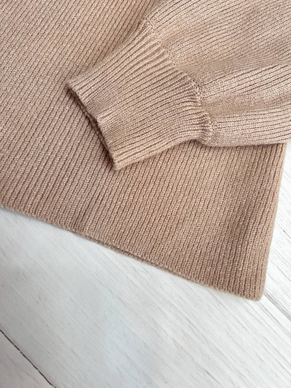 پلیور بافت استین مچی تکرنگ کد 3205