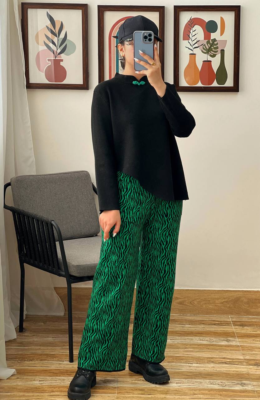 ست پلیور و شلوار بافت کد 3206