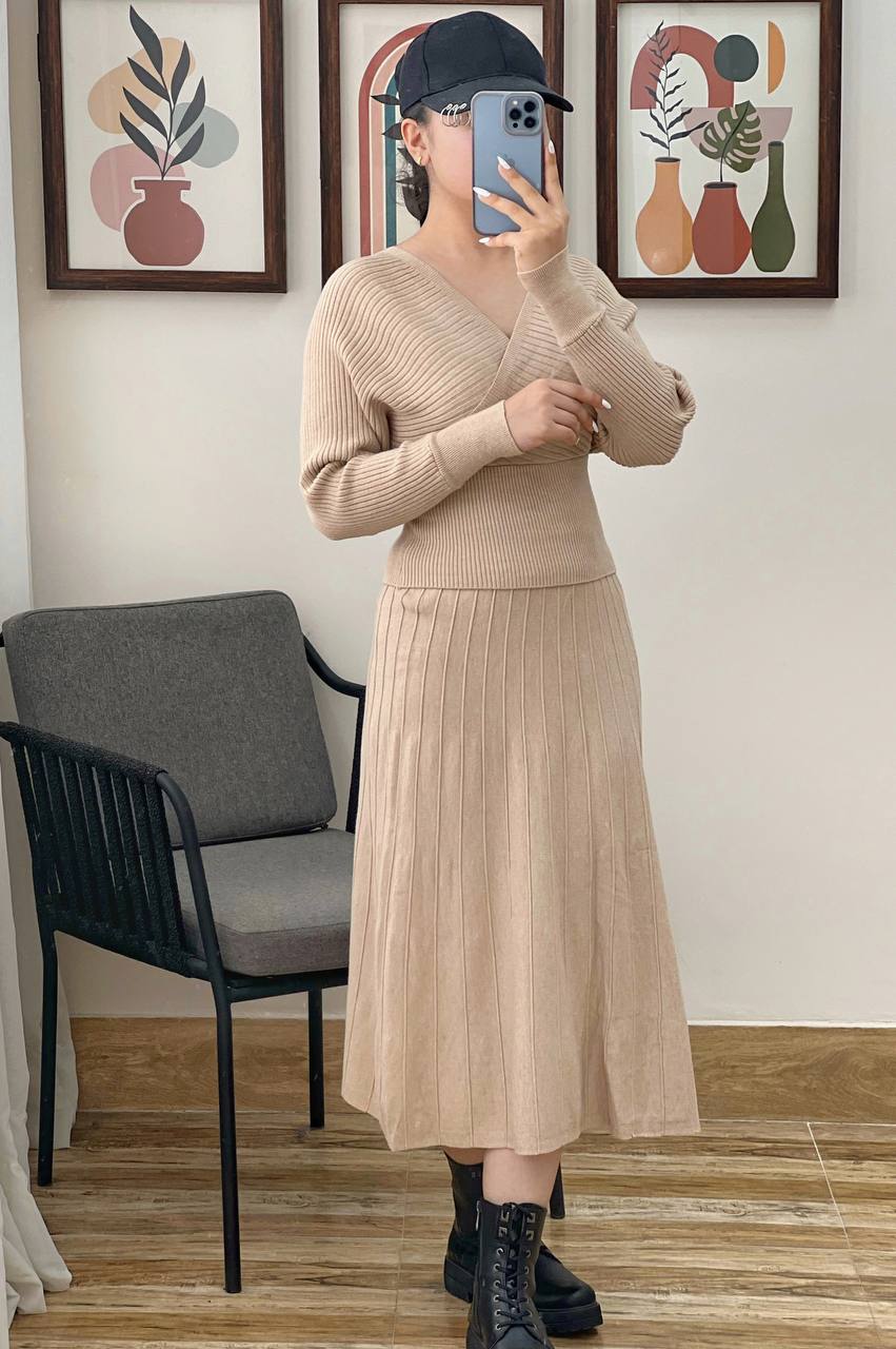 ست بلوز و دامن بافت کد 3207