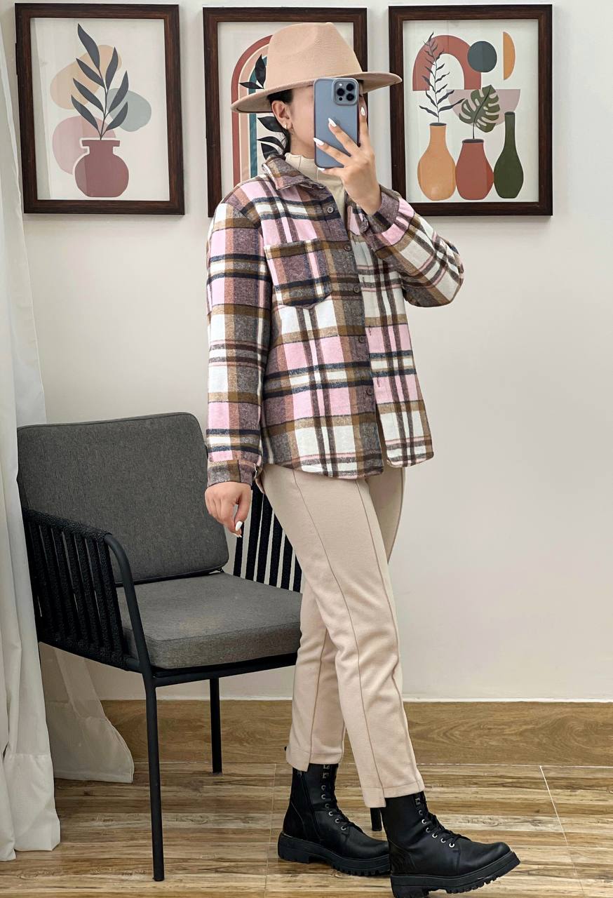 شومیز چهارخونه داخل تمام خز کد 3212