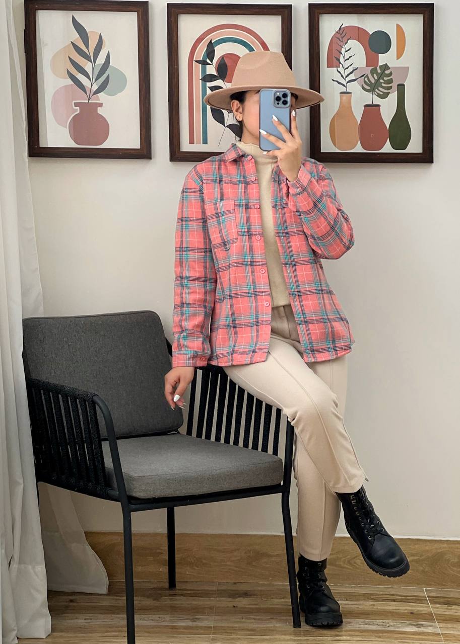 شومیز چهارخونه داخل تمام خز کد 3212