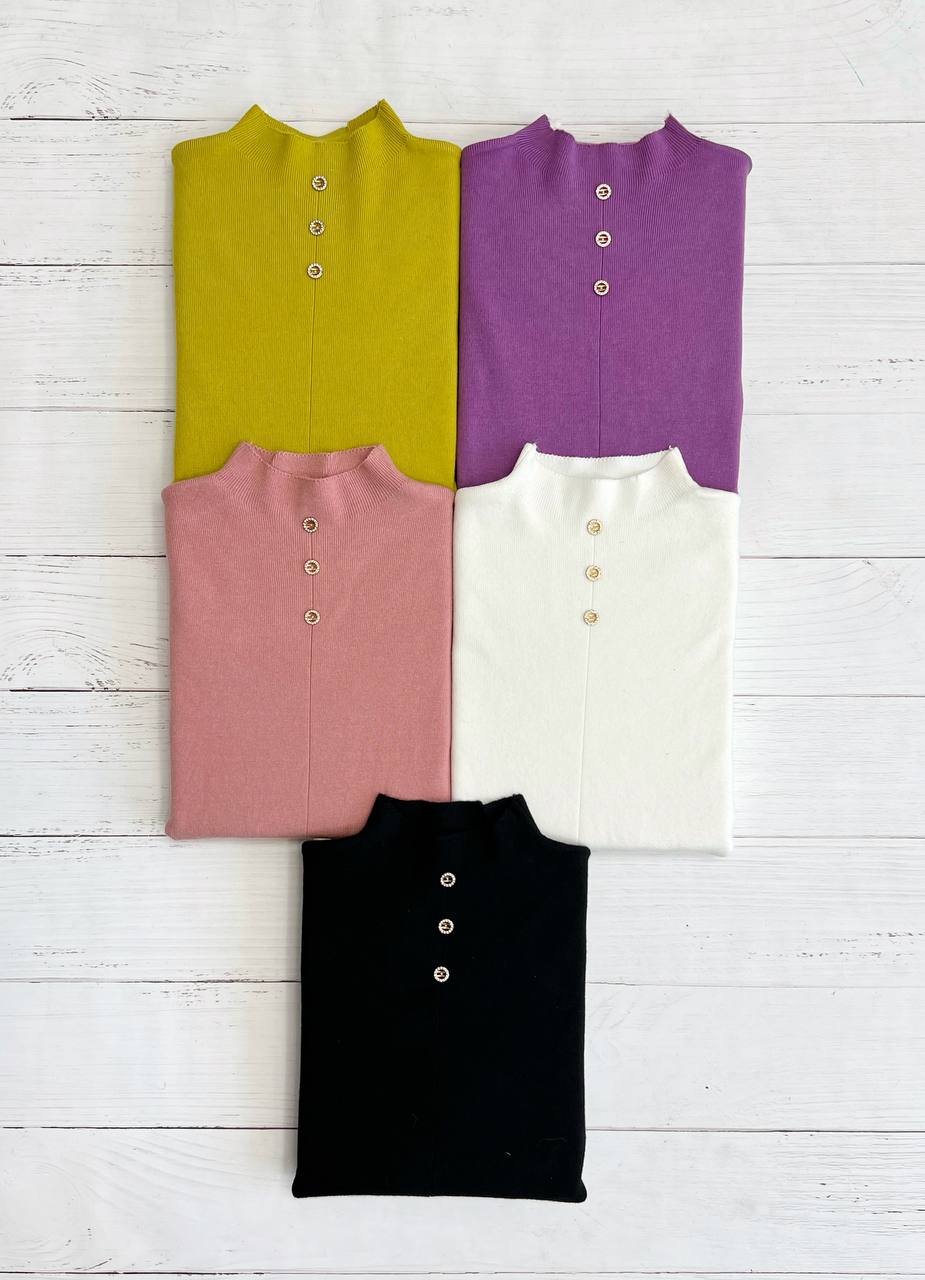 پلیور بافت سه دکمه ساده کد 3217