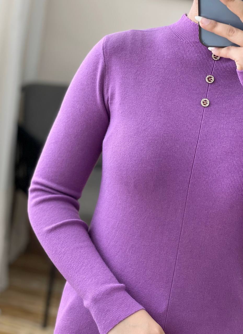 پلیور بافت سه دکمه ساده کد 3217