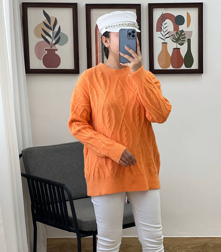 پلیور بافت یقه گرد کد 3135