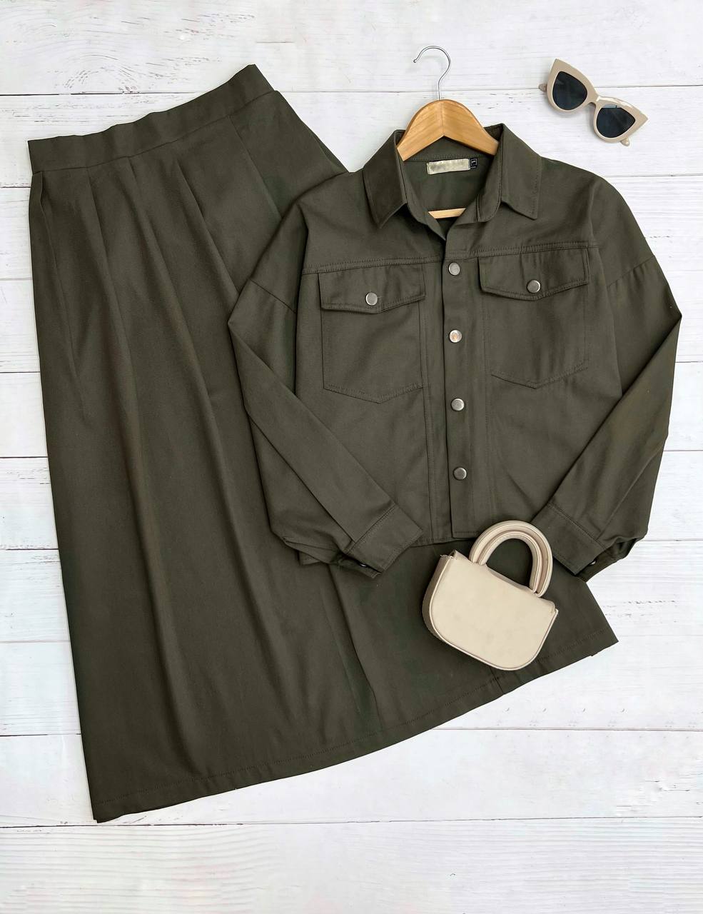 ست کت و دامن کتان کد 3222