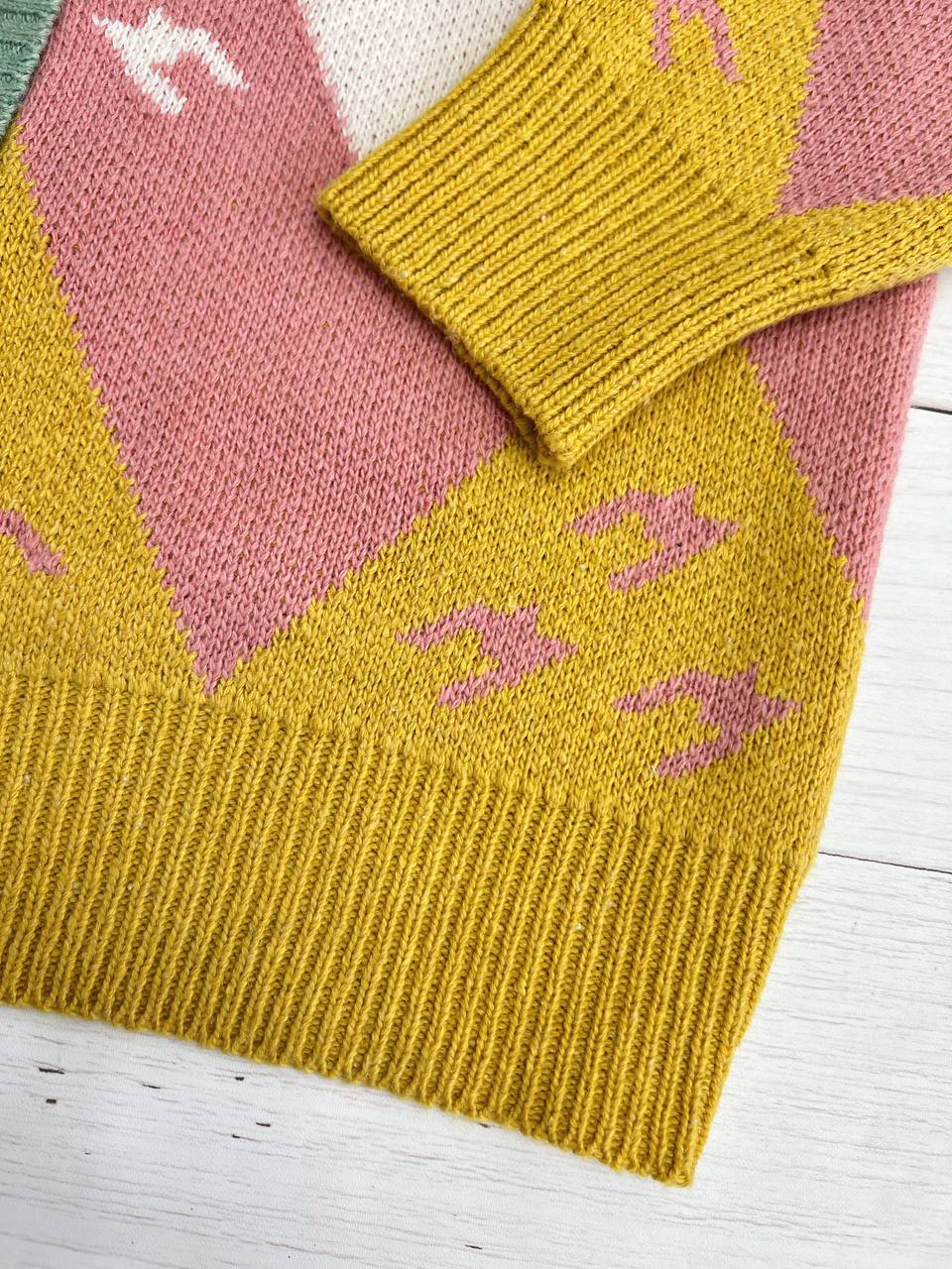 ژاکت بافت رنگی جلو دکمه کد 3228