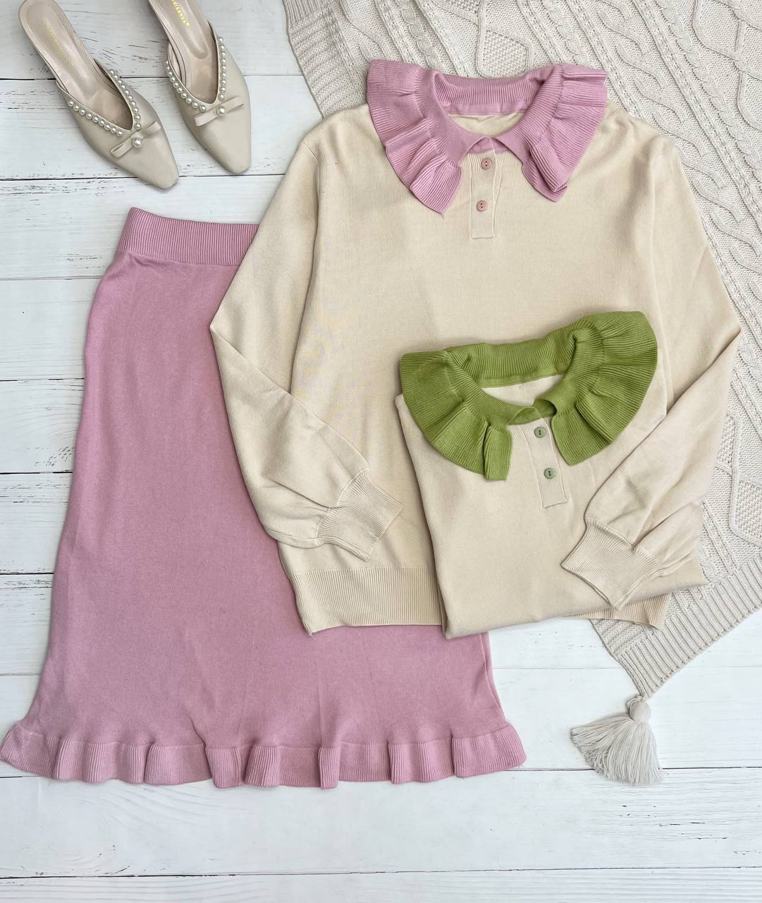 ست بلوز و دامن بافت کد 3234