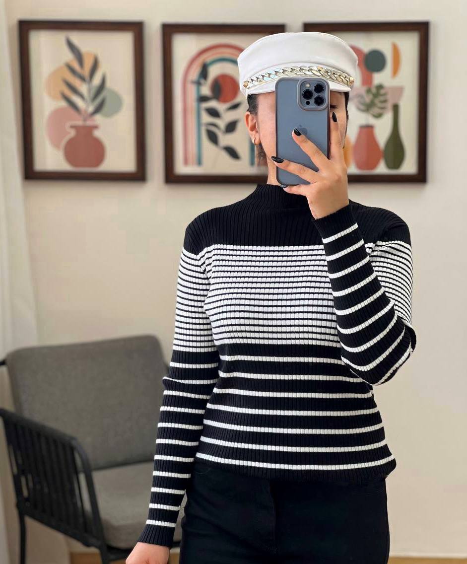 پلیور بافت راه راه مدل 2 کد 3236