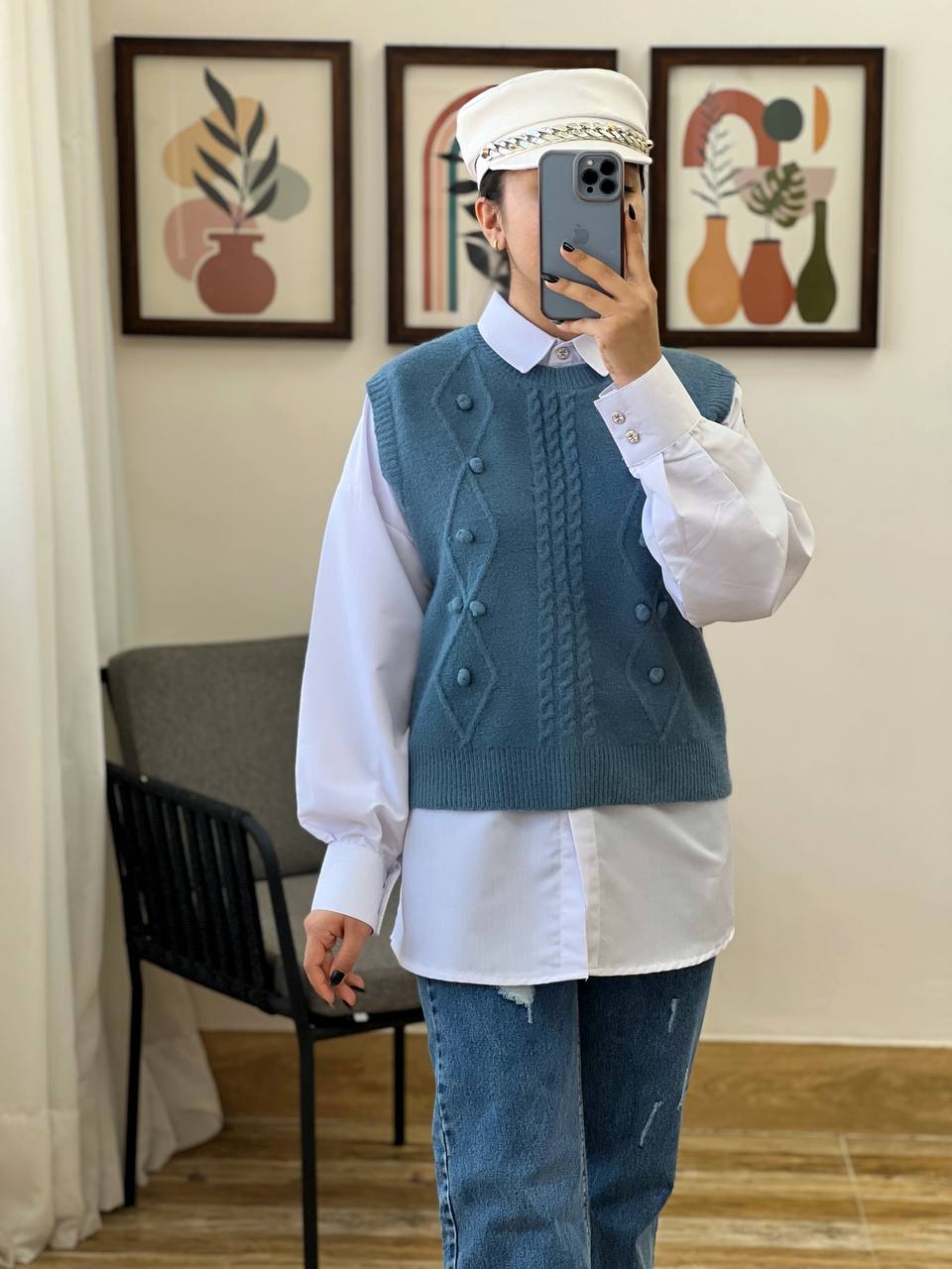 جلیقه بافت رنگی کد 3241