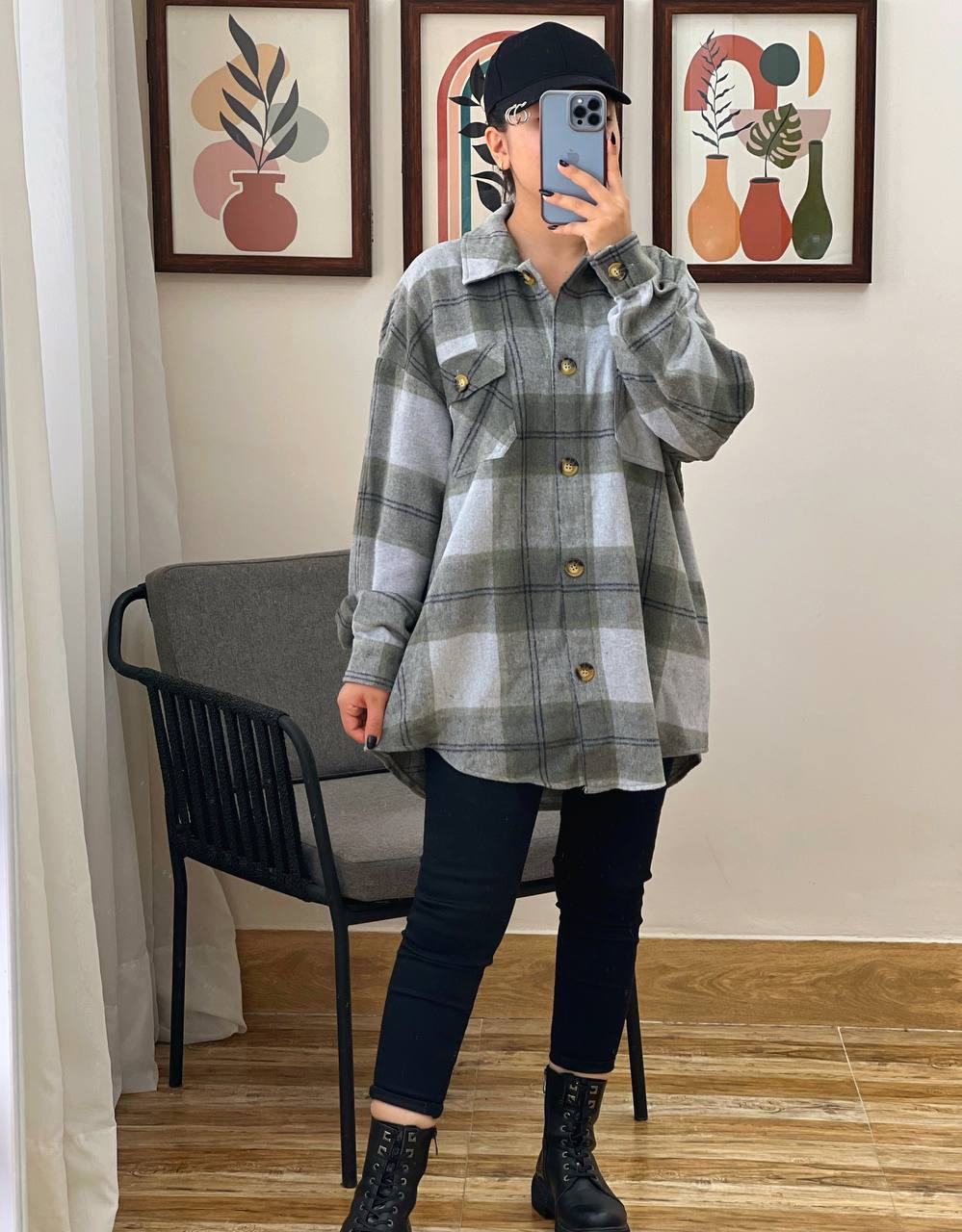 شکت چهارخونه پشمی کد 3243