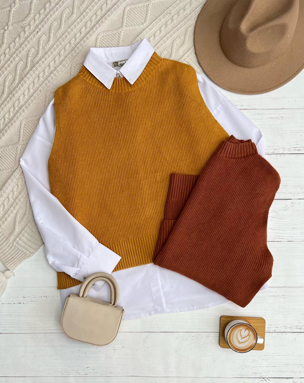 جلیقه بافت بغل دکمه کد 3245