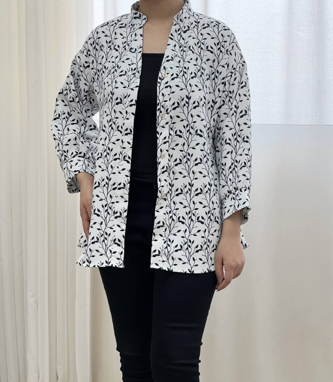 شومیز کرپ گلدار کد 3247