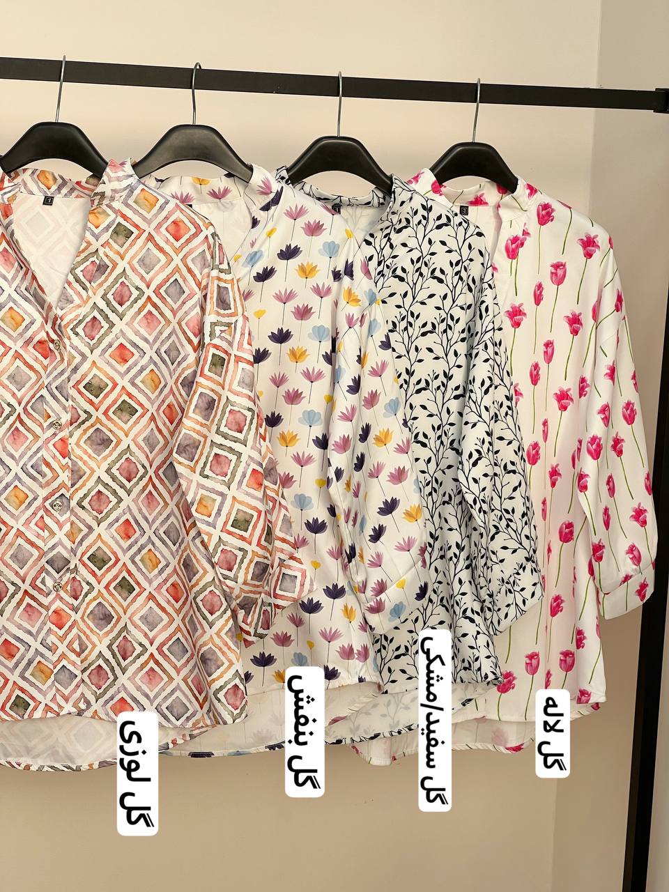 شومیز کرپ گلدار کد 3247