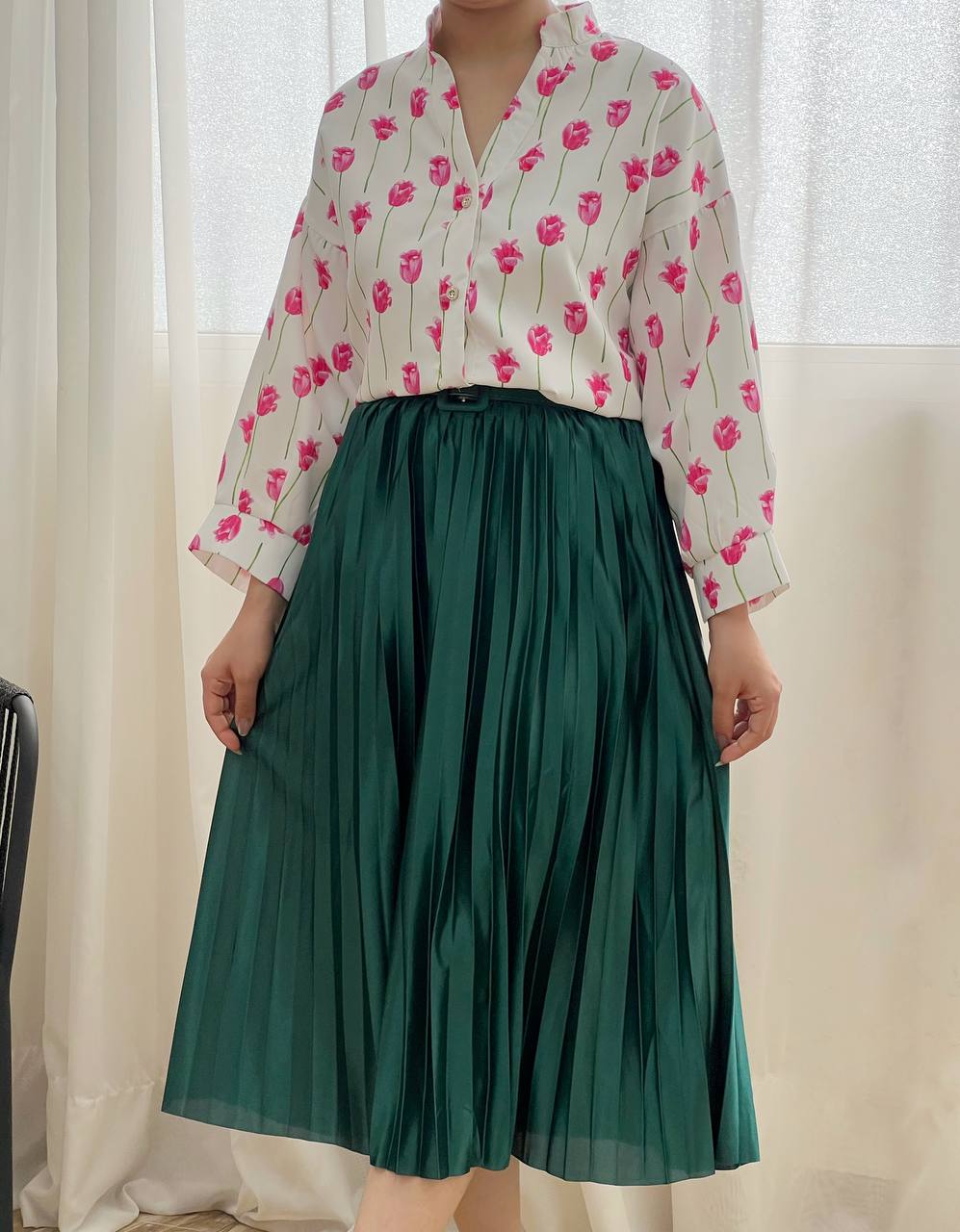 دامن پلیسه با کمربند کد 3248