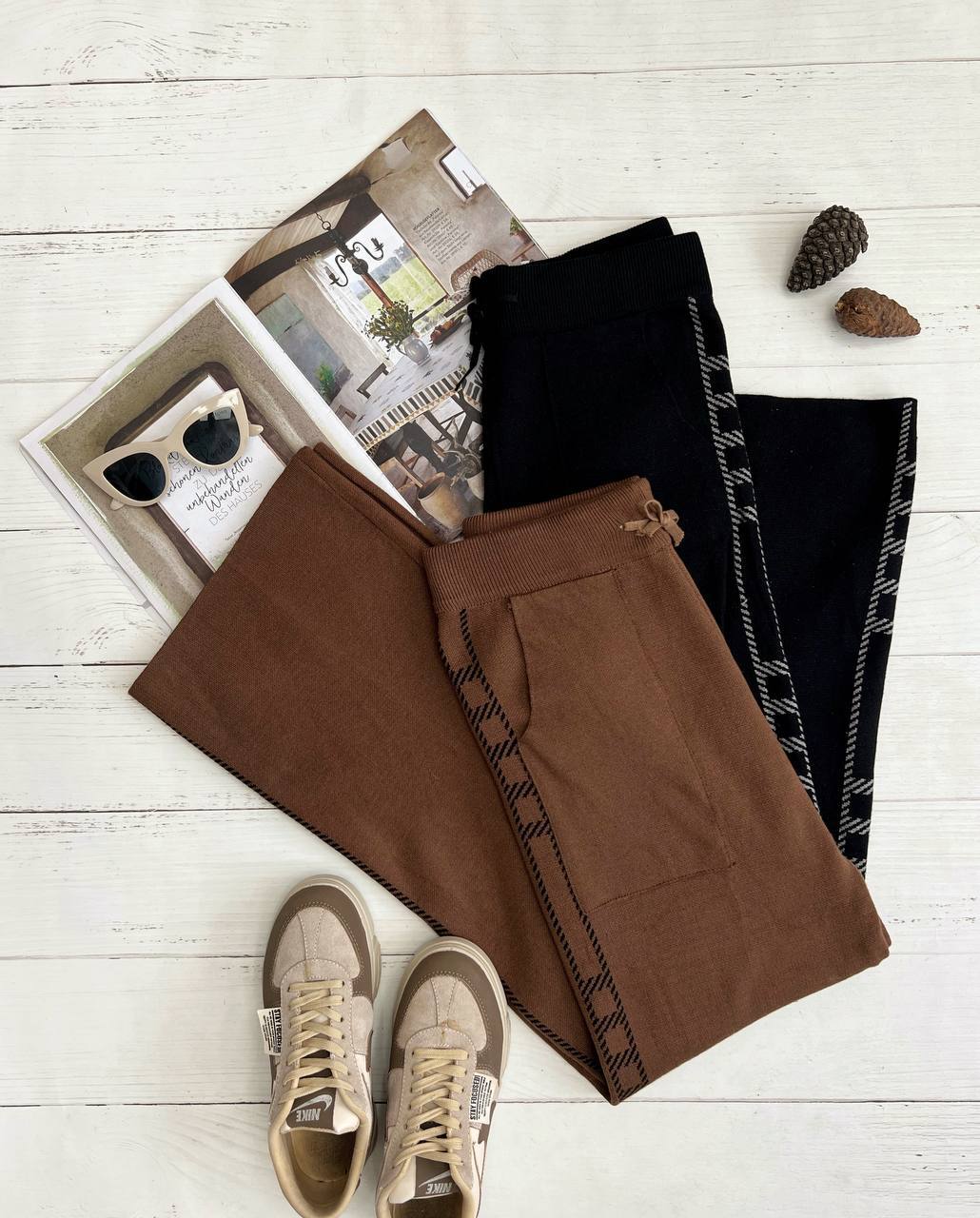 شلوار بافت نیم بگ کد 3252