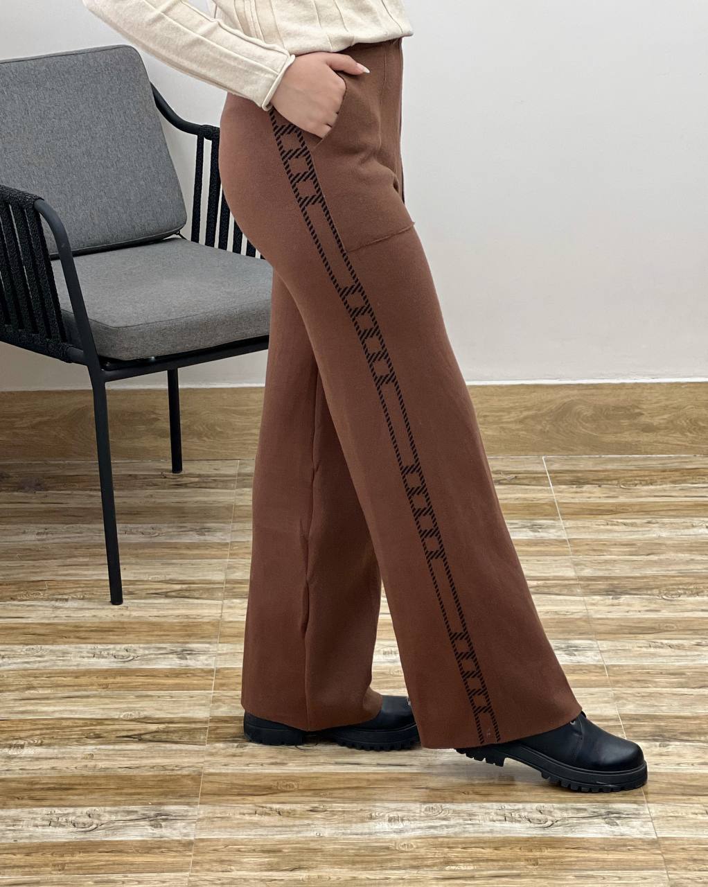 شلوار بافت نیم بگ کد 3252