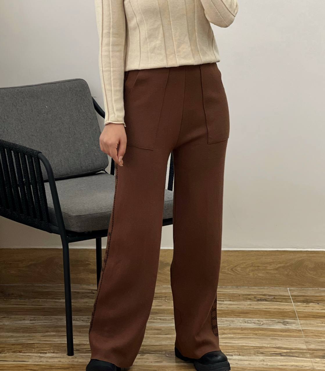 شلوار بافت نیم بگ کد 3252