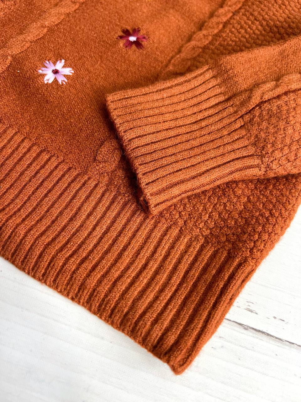 ژاکت بافت گلدوزی جلو دکمه کد 3254