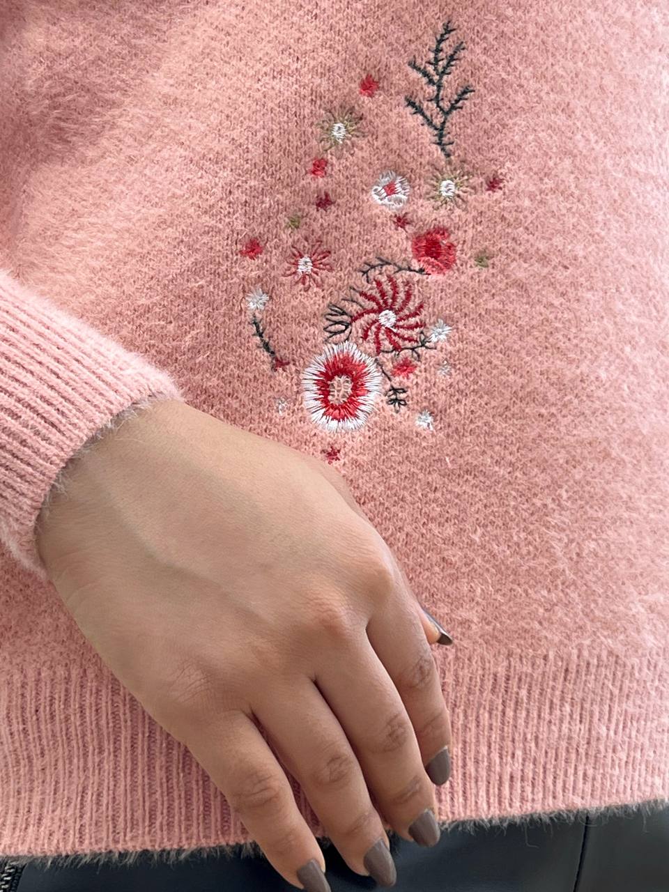 پلیور بافت گلدوزی موهر کد 3259