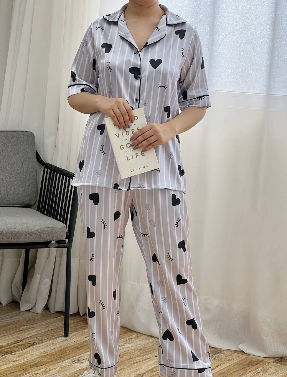 ست پیراهن و شلوار ساتن کد 3263