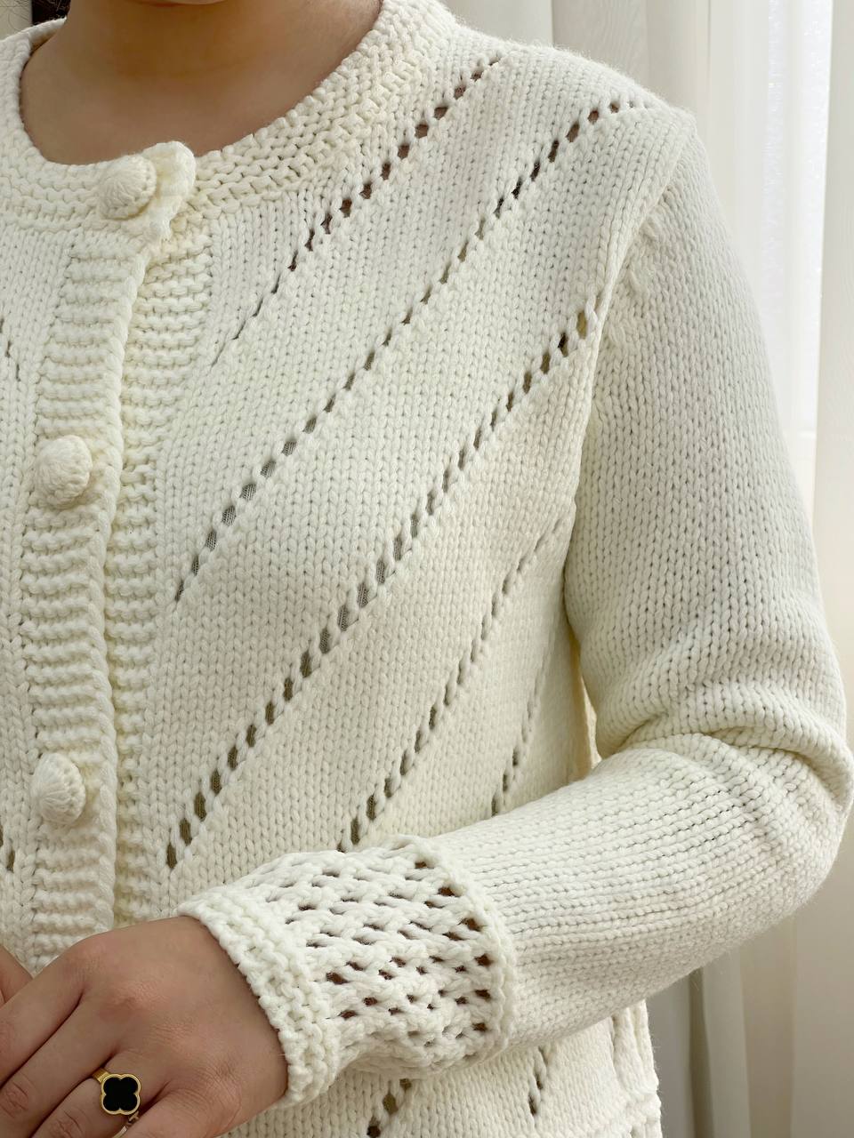 ژاکت بافت تکرنگ کد 3267